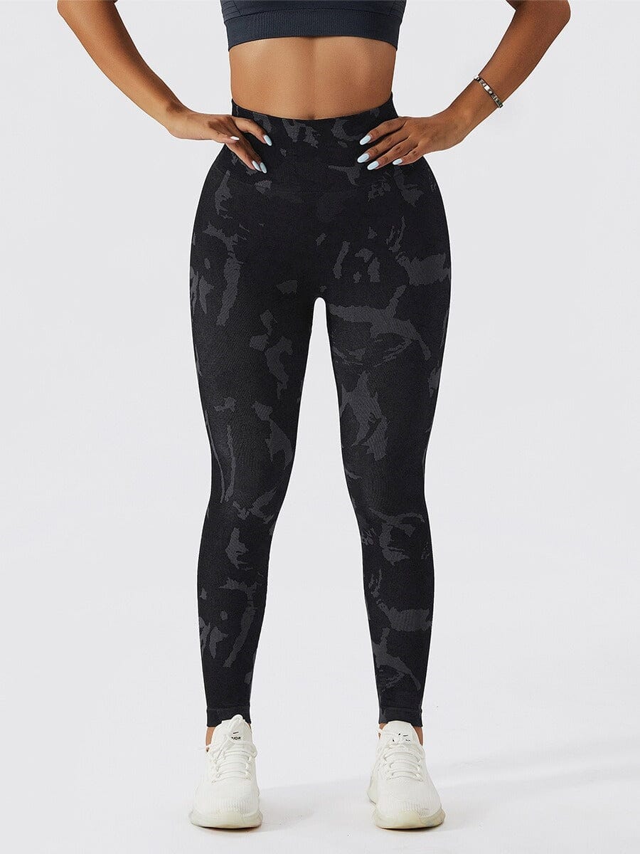 Legging Sport Push Up Camouflage (Sans Couture) Leggings helankezatrening.com sa Noir