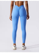 Legging Sport Push Up Taille Basse V Leggings helankezatrening.com sa Bleu ciel