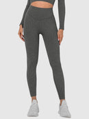 Legging Sport Sans Couture Côtelé (Push Up) Leggings helankezatrening.com sa Gris foncé