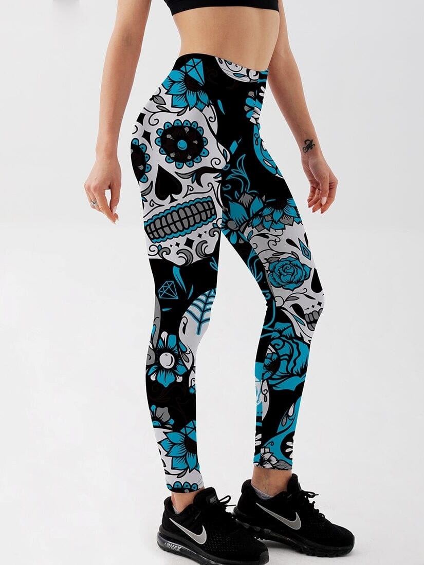 Legging Tête de Mort Mexicaine helankezatrening.com : Legging Femme | Vêtements de Sport sa