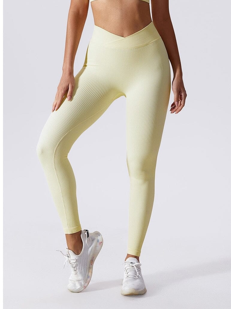 Legging Ventre plat Galbant Sans Couture Leggings helankezatrening.com sa Ivoire