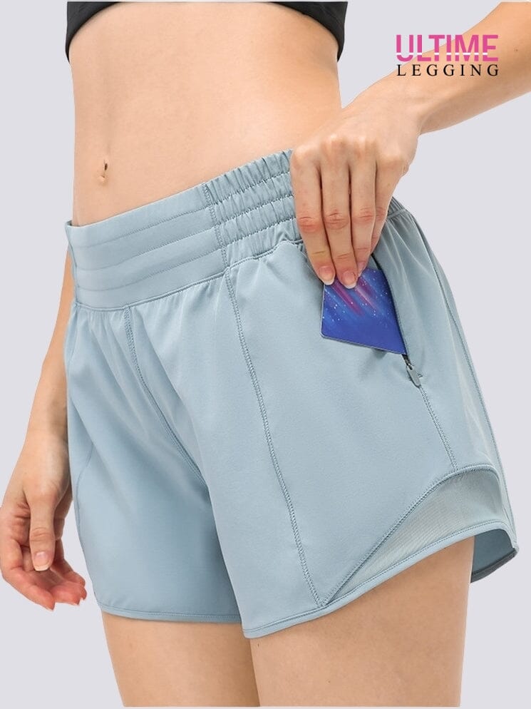 Short Avec Poche Zippée - Ultime-Legging Shorts helankezatrening.com XS Bleu clair