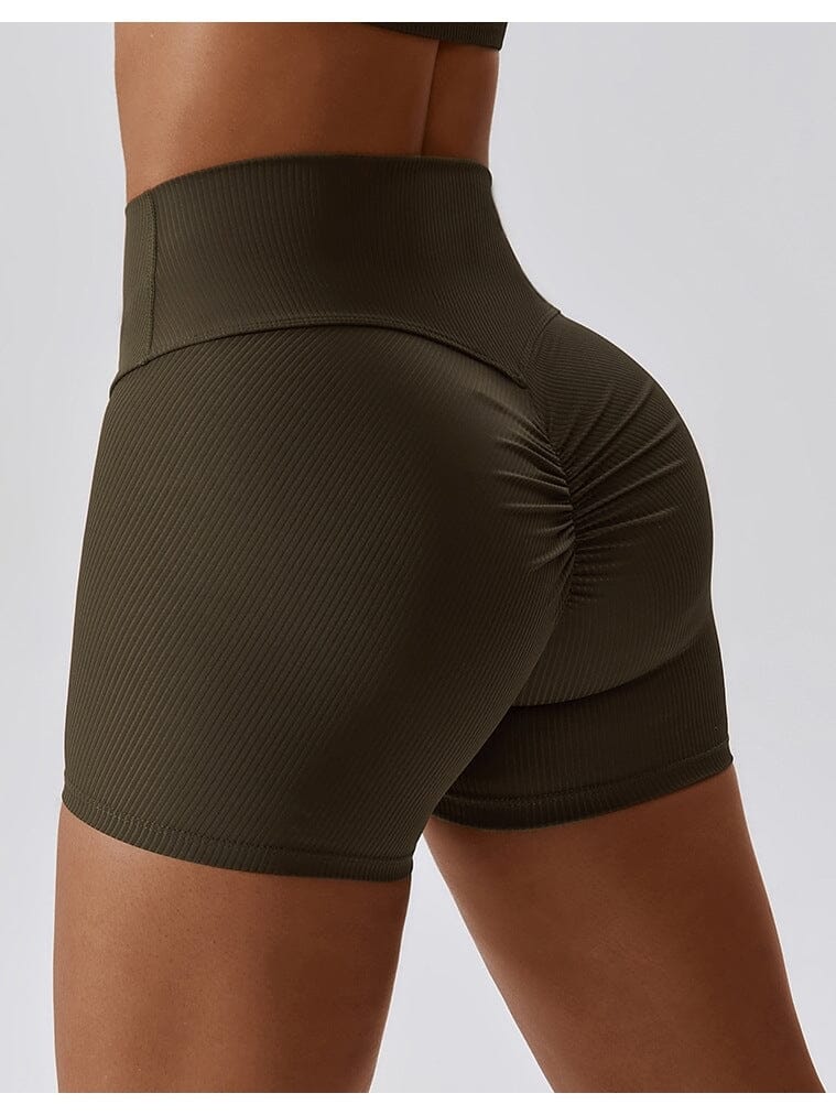 Short Court Plissé Push Up - Sport Shorts helankezatrening.com sa Marron