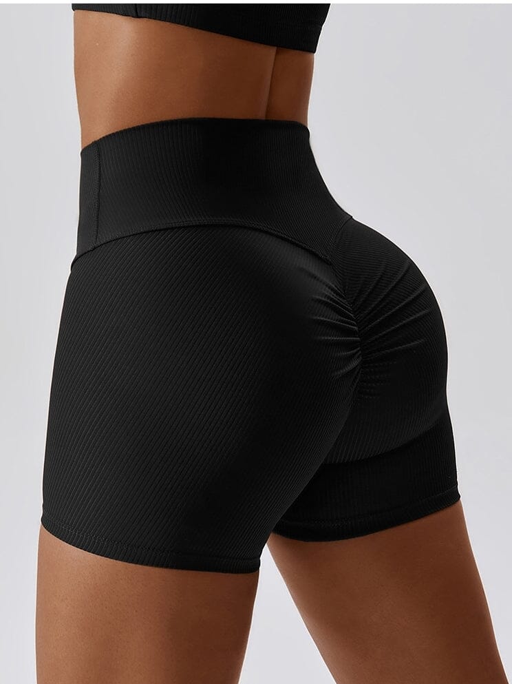 Short Court Plissé Push Up - Sport Shorts helankezatrening.com sa Noir