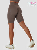 Short Cycliste Push Up Taille Haute Shorts helankezatrening.com sa Café