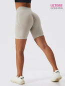 Short Cycliste Push Up Taille Haute Shorts helankezatrening.com sa Gris clair