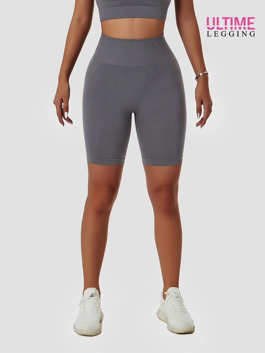 Short Cycliste Push Up Taille Haute Shorts helankezatrening.com sa Gris foncé