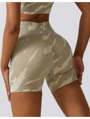 Short Fitness Moulant Taille Haute Shorts helankezatrening.com sa Beige