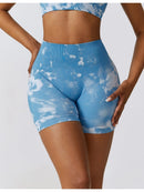 Short Fitness Moulant Taille Haute Shorts helankezatrening.com sa Bleu