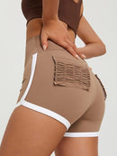 Short Fitness Poche Sport Shorts helankezatrening.com sa Marron