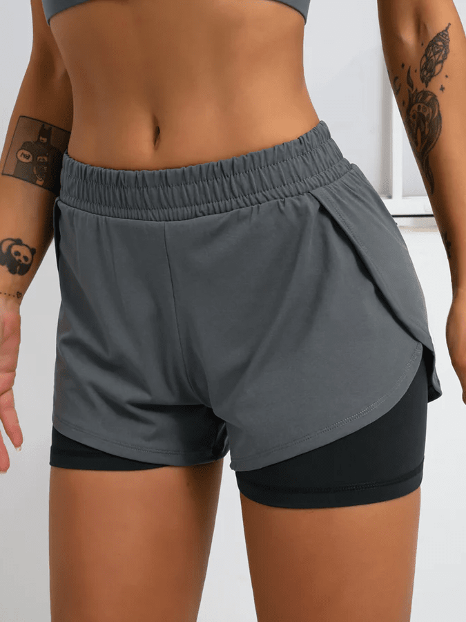 Short Sport 2 en 1 - Elixy Shorts helankezatrening.com sa Noir