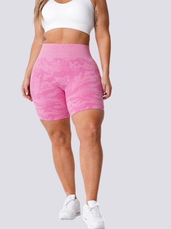 Short Sport Camouflage Sans Couture Shorts helankezatrening.com XS Rose