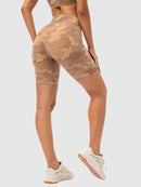 Short Sport Camouflage Taille Haute Shorts helankezatrening.com : Legging Femme | Vêtements de Sport sa Beige