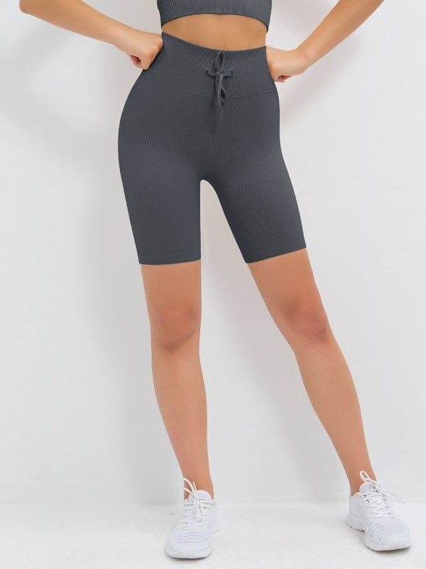 Short Sport Côtelé Shorts helankezatrening.com : Legging Femme | Vêtements de Sport sa Gris foncé