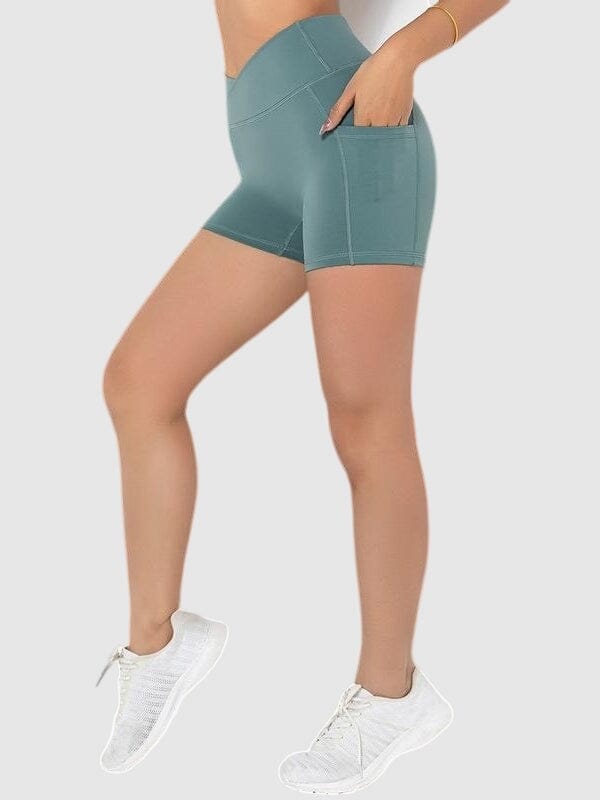 Short Sport Court Poches Shorts helankezatrening.com XS Vert grisé