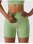 Short Sport Court Taille Haute (Sans Couture) Shorts helankezatrening.com sa Vert