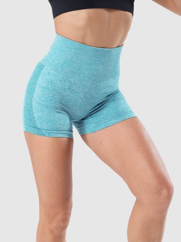 Short Sport Fitness Taille Haute Sans Couture Shorts helankezatrening.com sa Bleu ciel