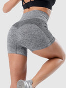 Short Sport Fitness Taille Haute Sans Couture Shorts helankezatrening.com sa Gris