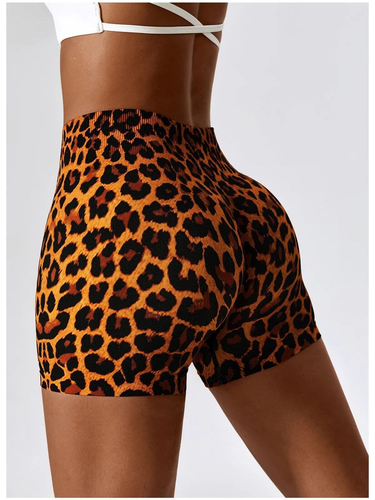 Short Sport Imprimé Léopard Sans Couture Shorts Ultime-Legging sa Savane