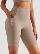 Short Sport Long Poche Shorts helankezatrening.com : Legging Femme | Vêtements de Sport sa Beige