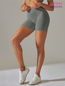 Short Sport Moulant Taille Haute (Push Up) Ultime-Legging Shorts helankezatrening.com sa Gris