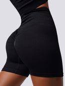 Short Sport Plissé Push Up Taille Haute Shorts helankezatrening.com sa Noir