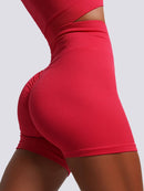 Short Sport Plissé Push Up Taille Haute Shorts helankezatrening.com sa Rouge