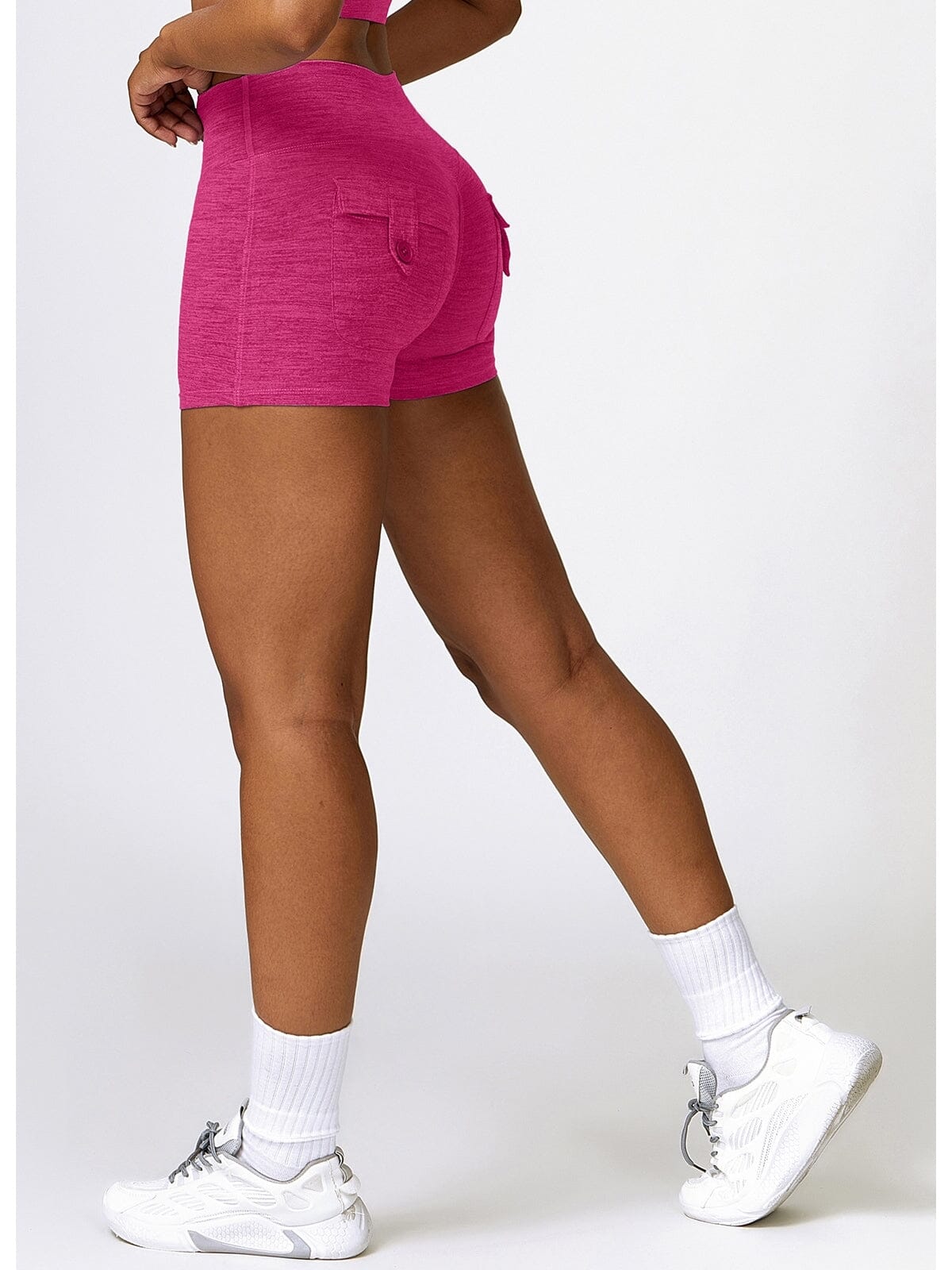 Short Sport Poches Fermées Push Up Shorts helankezatrening.com sa Rose