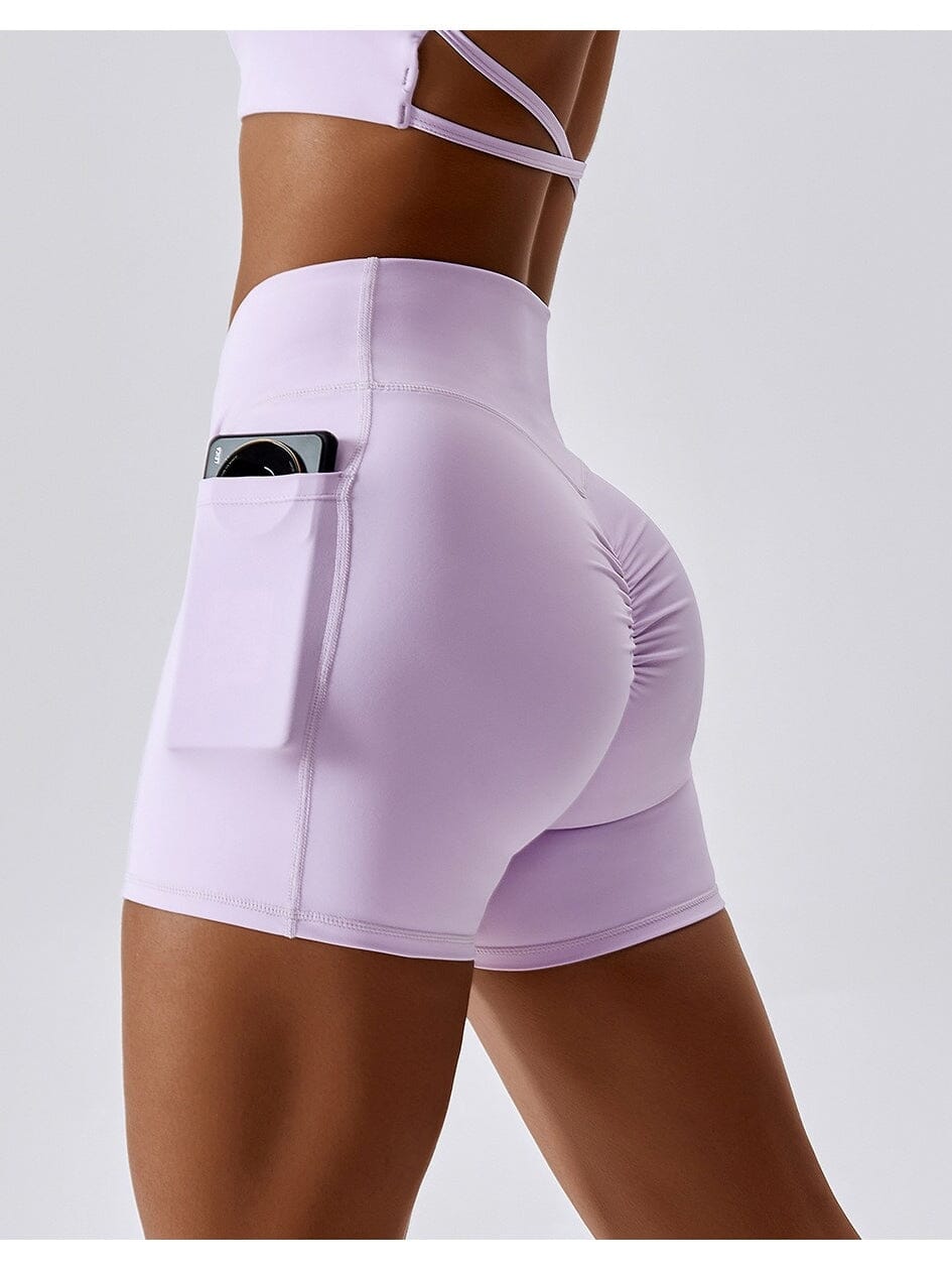 Short Sport Push Up Poches Latérales Shorts helankezatrening.com sa Violet