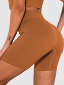 Short Sport Sans Couture Côtelé Shorts helankezatrening.com : Legging Femme | Vêtements de Sport sa Marron