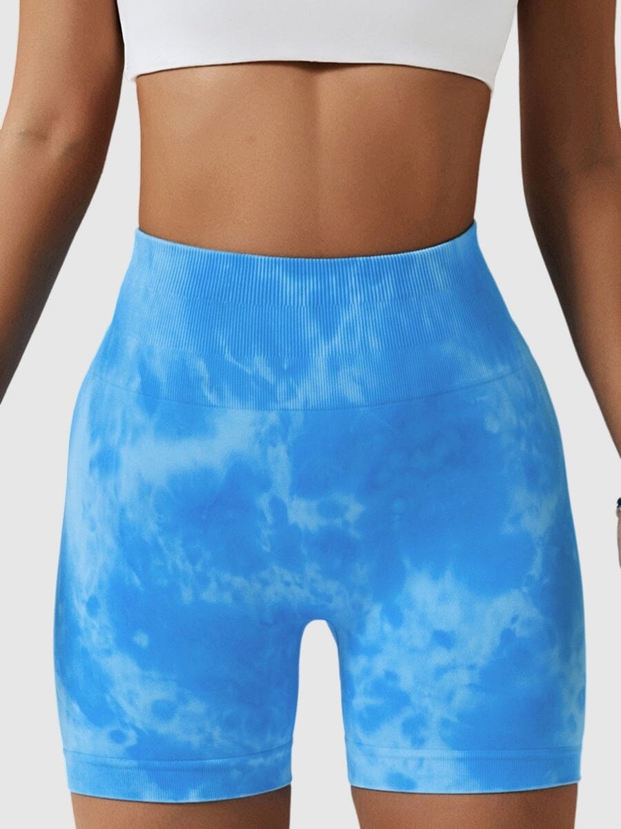 Short Sport Taille Haute Push Up Imprimé Shorts helankezatrening.com sa Bleu