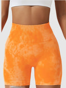 Short Sport Taille Haute Push Up Imprimé Shorts helankezatrening.com sa Orange