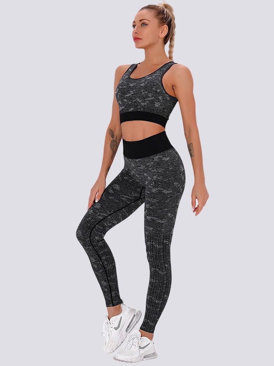 Tenue Sport Legging et Brassière (Ensemble) Ensemble Sport helankezatrening.com XS Noir