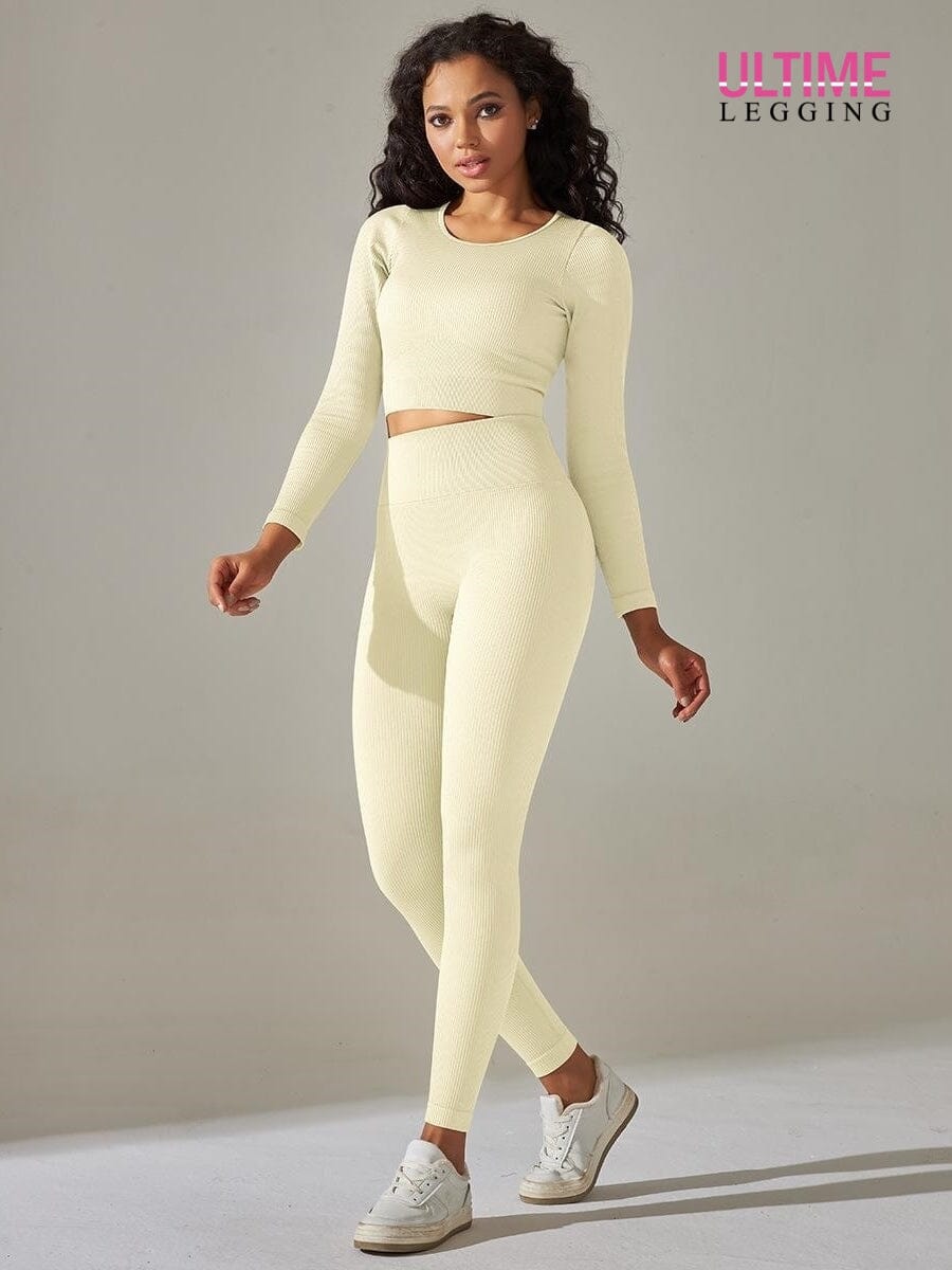 Tenue Sport Push Up - Ultime-Legging Ensemble Sport helankezatrening.com sa Blanc crème