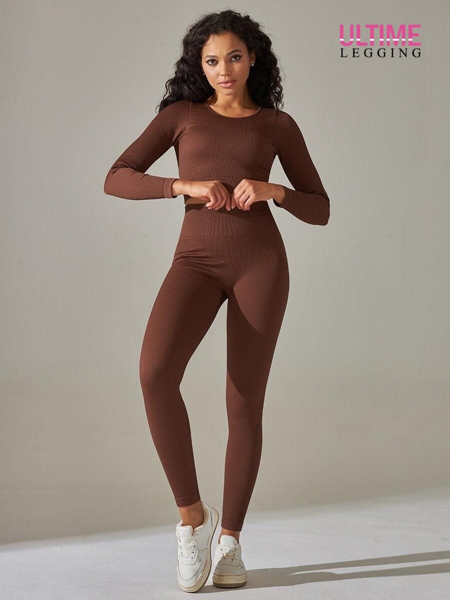 Tenue Sport Push Up - Ultime-Legging Ensemble Sport helankezatrening.com sa Marron