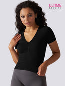 Top Sport Manches Courtes Push Up - Ultime-Legging T-Shirt helankezatrening.com XS Noir