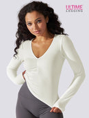 Top Sport Manches Longues Push Up - Ultime-Legging T-Shirt helankezatrening.com XS Blanc