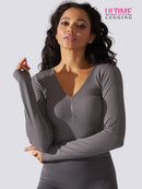 Top Sport Manches Longues Push Up - Ultime-Legging T-Shirt helankezatrening.com XS Gris