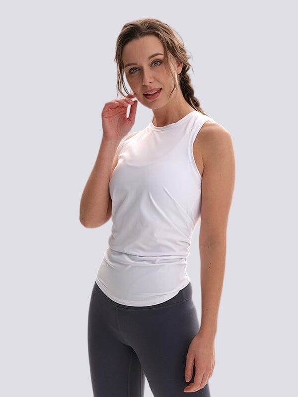 Top Sport Sans Manches T-Shirt Ultime-Legging sa Blanc