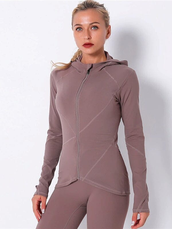 Veste Sport Capuche Zippée - Lovy Veste helankezatrening.com : Legging Femme | Vêtements de Sport sa Violet